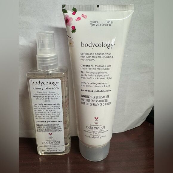 bodycology Cherry Blossom Fragrance Mist 4oz Foot Cream 6oz - Picture 2 of 2
